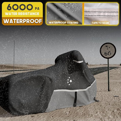 Motorcycle Cover 420D Heavy Duty All Season Universal Weather Waterproof - Image 3