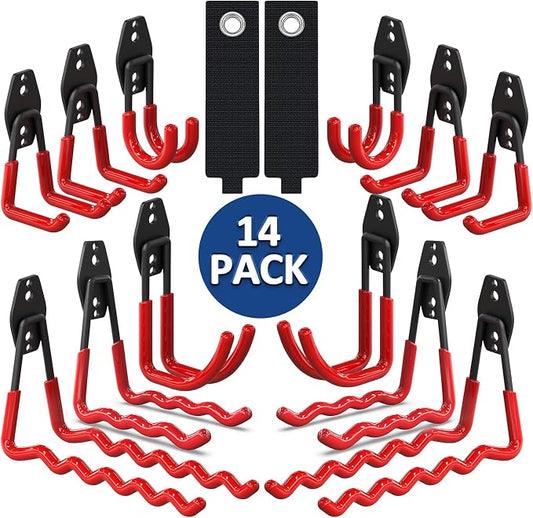 Garage Hooks 14PC, Shed Organizer by LAOFEEI
