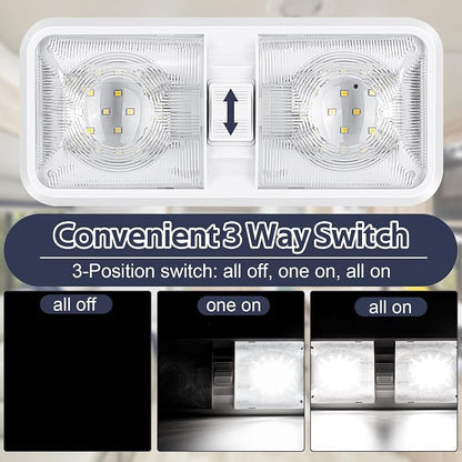 10 Packs RV Lights Interior 12V Led 8W Ceiling Double Dome Camper Light 600 - Image 3