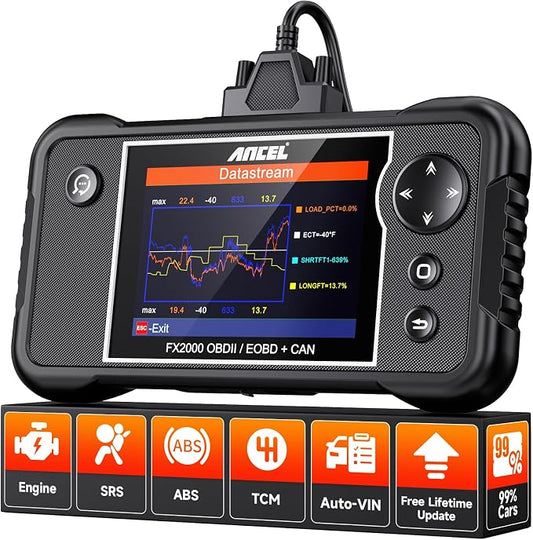 ANCEL FX2000-US OBD2 Scanner Diagnostic Tool, ABS SRS Transmission Airbag Car by ANCEL