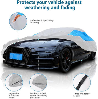 MORNYRAY Waterproof Car Cover All Weather Snowproof UV Protection Windproof - Image 2