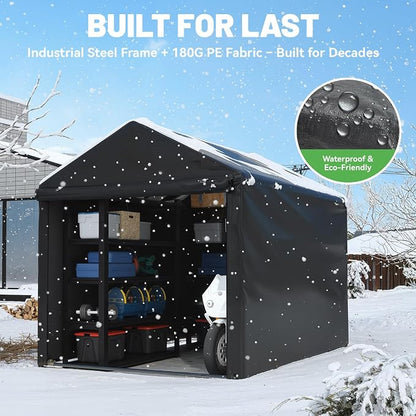 EROMMY 5x7 FT Carport Storage Shed, Heavy Duty Outdoor Storage Shed - Image 3