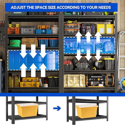 63"H Garage Shelving Heavy Duty Rack, 3000 LBS Large Capacity 5 Tier Adjustable - Image 3