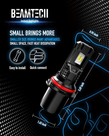 BEAMTECH Bulb, 9007 Fog Light Bulbs Powersports Light Bulb Fanless in Line - Image 5