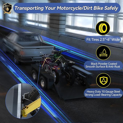 E-Track Dirt Bike Wheel Chocks, Bike and Dirt Bike in Enclosed - Image 2