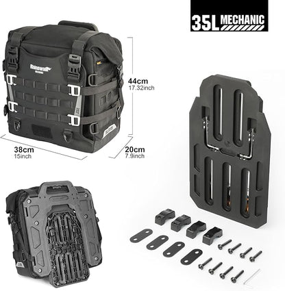 Rhinowalk Motorcycle Saddlebag 35L Waterproof, Quick Release Motorbike Side Bag - Image 7