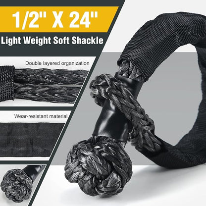 GODIAG 1"×30ft Kinetic Recovery Tow Rope Heavy Duty Energy Rope - Image 5