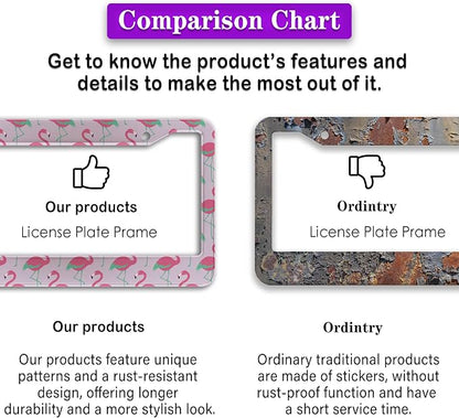 License Plate Frames for Girl Pink License Plate Cover for Women Pink Flamingo - Image 6