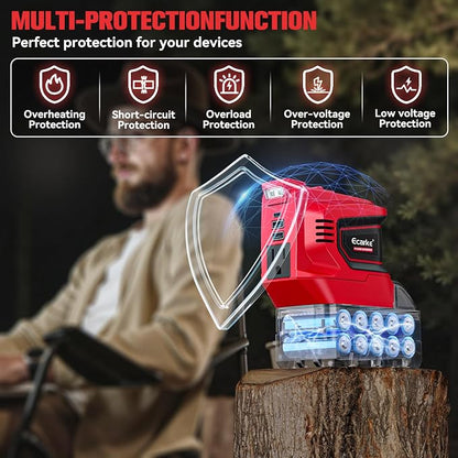 Power Inverter Compatible with Milwaukee 18V Battery, Ecarke 200W Portable - Image 6