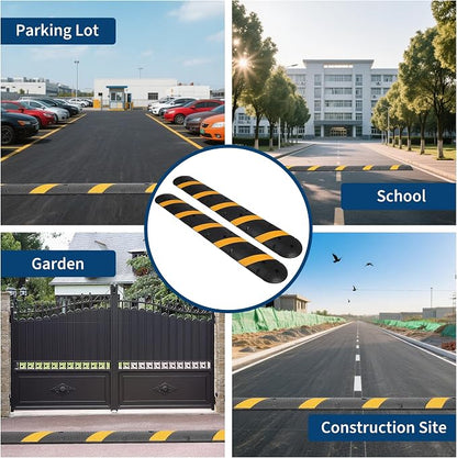 4 PCS 6FT Speed Bumps Wite End for Road, Heavy-Duty 25, 000 lbs Capacity - Image 9
