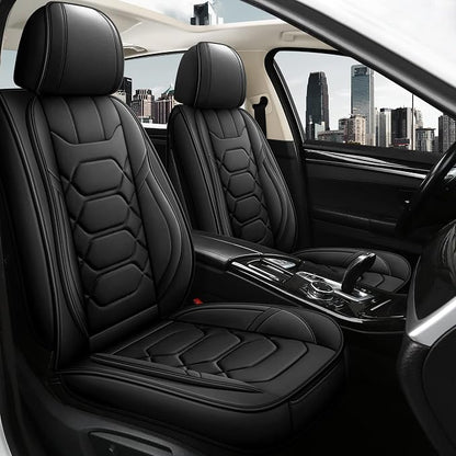 Pariitadin Leather Car Seat Covers Front Pair, Waterproof Faux Leather Seat by Pariitadin
