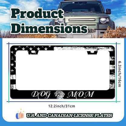 Dog Mom License Plate Frame Vintage American Flag Animal License Plate Holder - Image 3