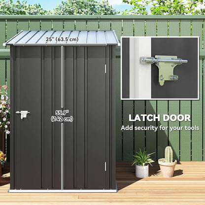 Outsunny 3.3' x 3.4' Outdoor Storage Shed, Metal Garden Tool House - Image 4