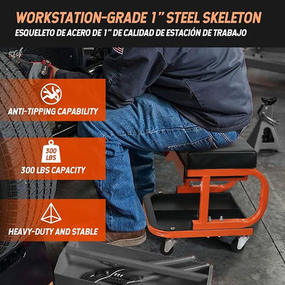 SEKAM Rolling Creeper Garage/Shop Seat, 250 LBS Capacity Padded Rolling - Image 3