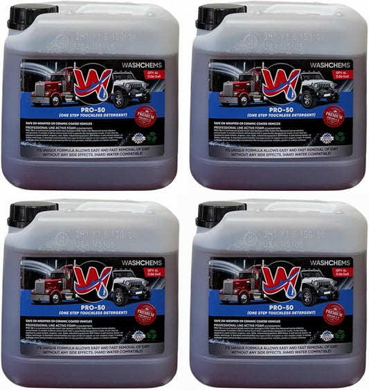 Wash Chems Pro 50 Touchless Car Wash Detergent Soap Concentrate No Brushing by WASHCHEMS