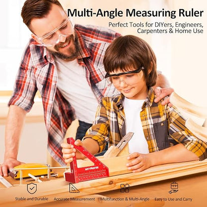 3.8＂Mini 3D Multi-Angle Measuring Square Ruler, WT102A High Precision Hole - Image 2