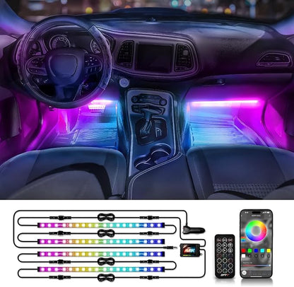 OPT7 Aura DreamColor RGB-IC LED Car Interior Light Strips, Color Chasing Light - Image 9