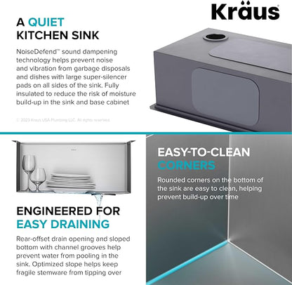 KRAUS Kore 23-Inch Undermount Workstation 16 Gauge Single Bowl Stainless Steel - Image 10