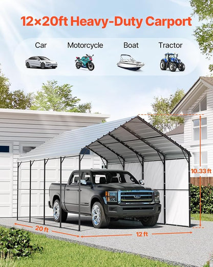 VEVOR Heavy Duty Metal Carport, Car Tent Garage Shade - Image 2