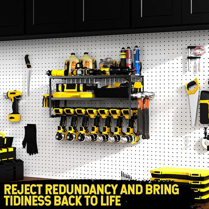Power Tool Organizer-7 Drill Holder Wall Mount, Garage Organization Storage - Image 6