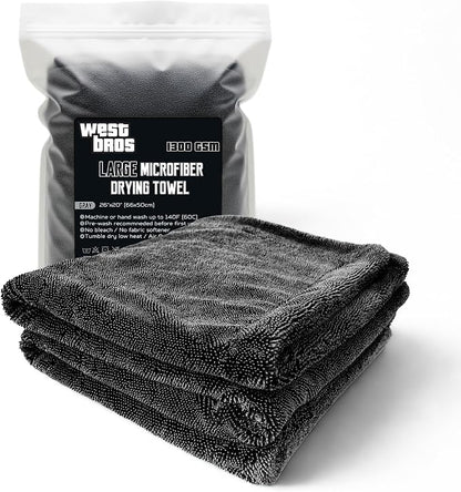 Large Car Drying Towel, 1300 GSM Professional Car Towel by WESTBROS