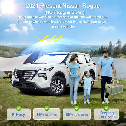 8pcs Car Window Shades for Nissan Rogue 2021-Present T Accessories, Windshield - Image 2