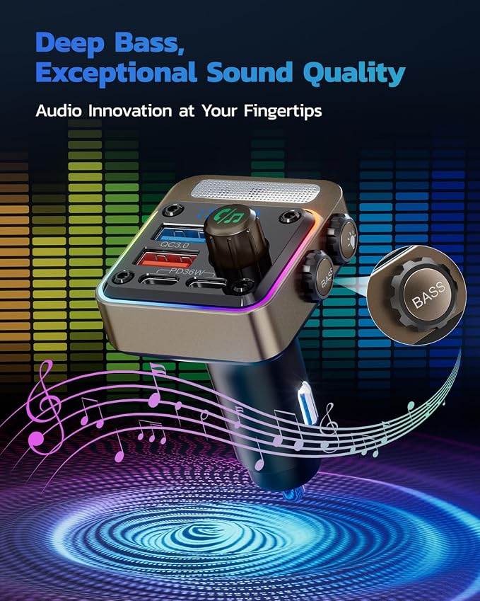 Nulaxy 54W Bluetooth 5.3 Car Adapter - Image 3