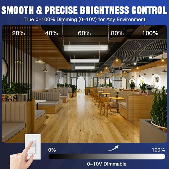JTT LED Linear Shop Lights 200/150/100W, 30000LM 360° Adjustable Led High Bay - Image 6