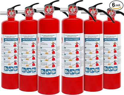 6 Pack Dry Chemical 2.5 lb ABC Fire Extinguishers, Boat Use, 1A:10B:C Rating by Ziqianhard-Enjoylifewithus
