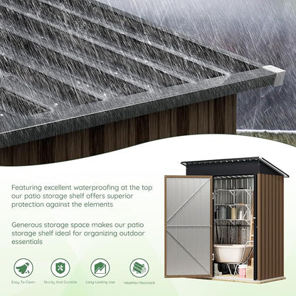 5X3FT Outdoor Steel Storage Shed - Image 8