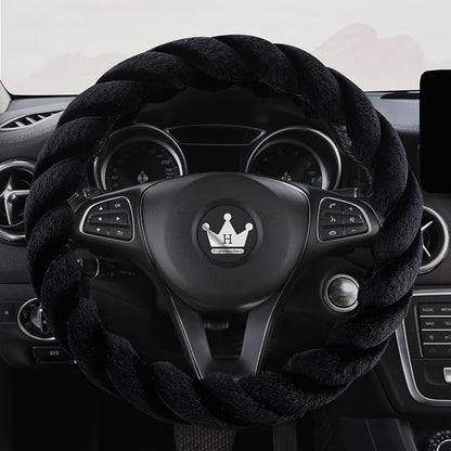Luxury Fluffy Winter Car Steering Wheel Cover - Image 2
