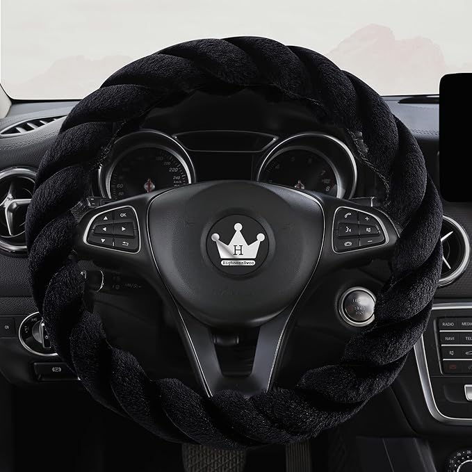 Luxury Fluffy Winter Car Steering Wheel Cover by HighnessHwoo