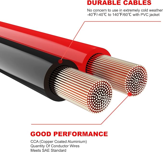 Jumper Cables 6 Gauge 20 Feet Battery Jumper Cables - Image 4