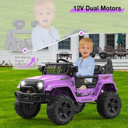 12V Kids Electric Ride On Truck Car w/Parent Remote Control, Spring Suspension - Image 6