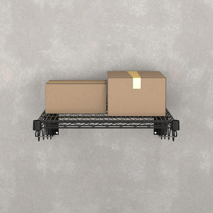 24" x 24" Black Epoxy Wire Wall Mount Shelf - Image 5