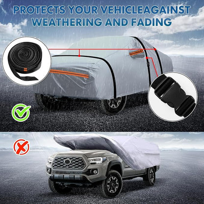 KEYOOG Fit for 188"-199" Length SUVs, 6-Layer Full Car Cover is All-Weather - Image 4