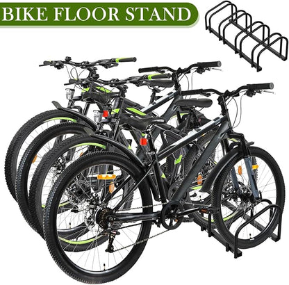 iCool Bikes Floor Bike Stand for 4 Bike, Bike Parking Rack Garage Bike Storage - Image 6
