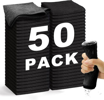 Microfiber Cleaning Cloth-50Pcs Ultra Soft Highly Absorbent Rags by WEAWE