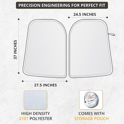 EcoNour Tesla Windshield Sun Shade | Foldable Front Windshield Shade - Image 3