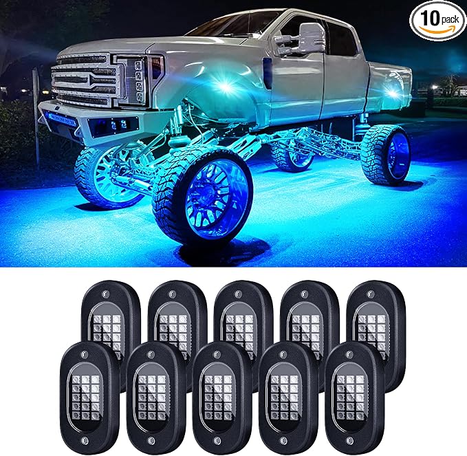 Honalia LED Rock Lights for Trucks 10 Pods, RGB Rock Lights Kits for UTV by Honalia