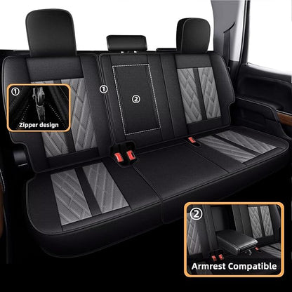 AOMSAZTO Ford Ranger Seat Covers: Full Set Custom Fit 2019 2020 2021 2022 2023 - Image 2
