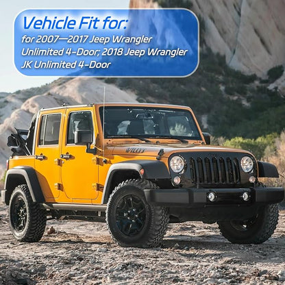 Rain Guard Fit for 2007-2017 Jeep Wrangler Unlimited 4-Door & 2018 Jeep - Image 2