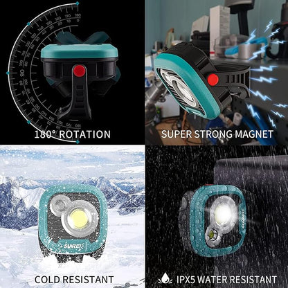 LED Rechargeable Magnetic Work Light SUNREI Mechanic Light Power Bank 180° - Image 4