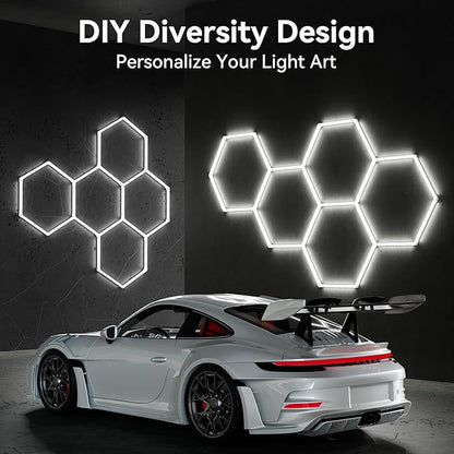 MODERN 11 Hexagon LED Garage Light, Ultra-Bright 6500K Natural White, 11 Grids - Image 3