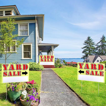 Marsui 3 Pcs Yard Sale Sign 23.6 x 15.7 Inch Double Sided Yard Sale Sign - Image 4