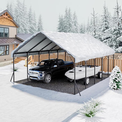 VEVOR 20x24 ft Heavy Duty Metal Carport, Outdoor Car Shelter - Image 8