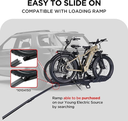 Rockland Foldable 2-Ebike Rack, 200 lbs Capacity, Hitch Mount Electric Bike Rack - Image 6