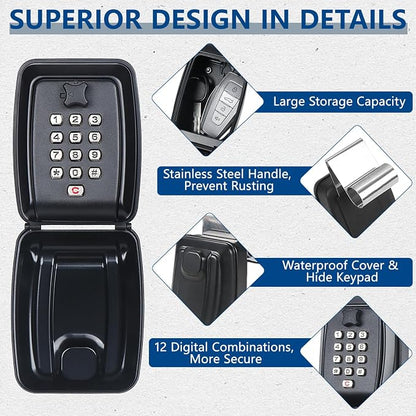 Car Window Punch Button Lock Box, Sturdy Waterproof Large Capacity Lock Box - Image 3