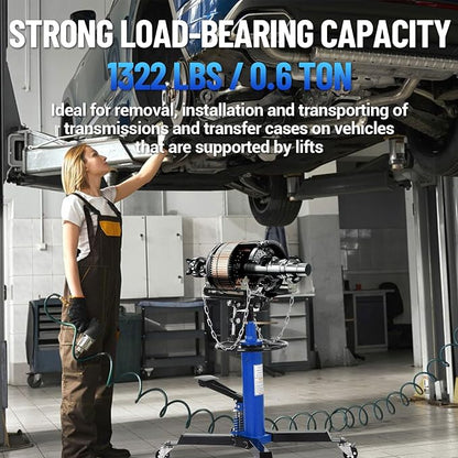 Dual Plunger Hydraulic Transmission Jack 1322lbs Capacity, 33.5"-69" High Lift - Image 4