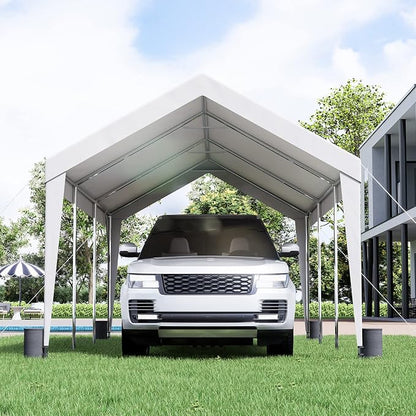 VEVOR Upgraded 10x20 ft Heavy Duty Carport Car Canopy, Car Port Garage Boat - Image 9